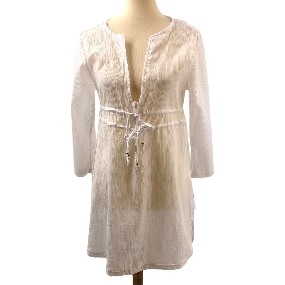 Capelli White Cotton Popover Swim Cover Up